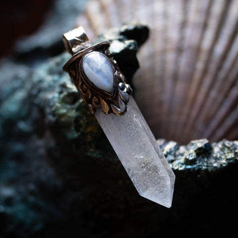 (Vault Exclusive) The Witches Moon® Hand-Crafted Shell Wand w/ Quartz Point