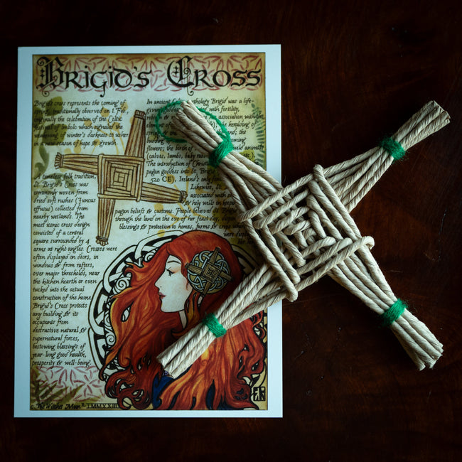 Handmade Brigid's Cross w/ Exclusive Art Print