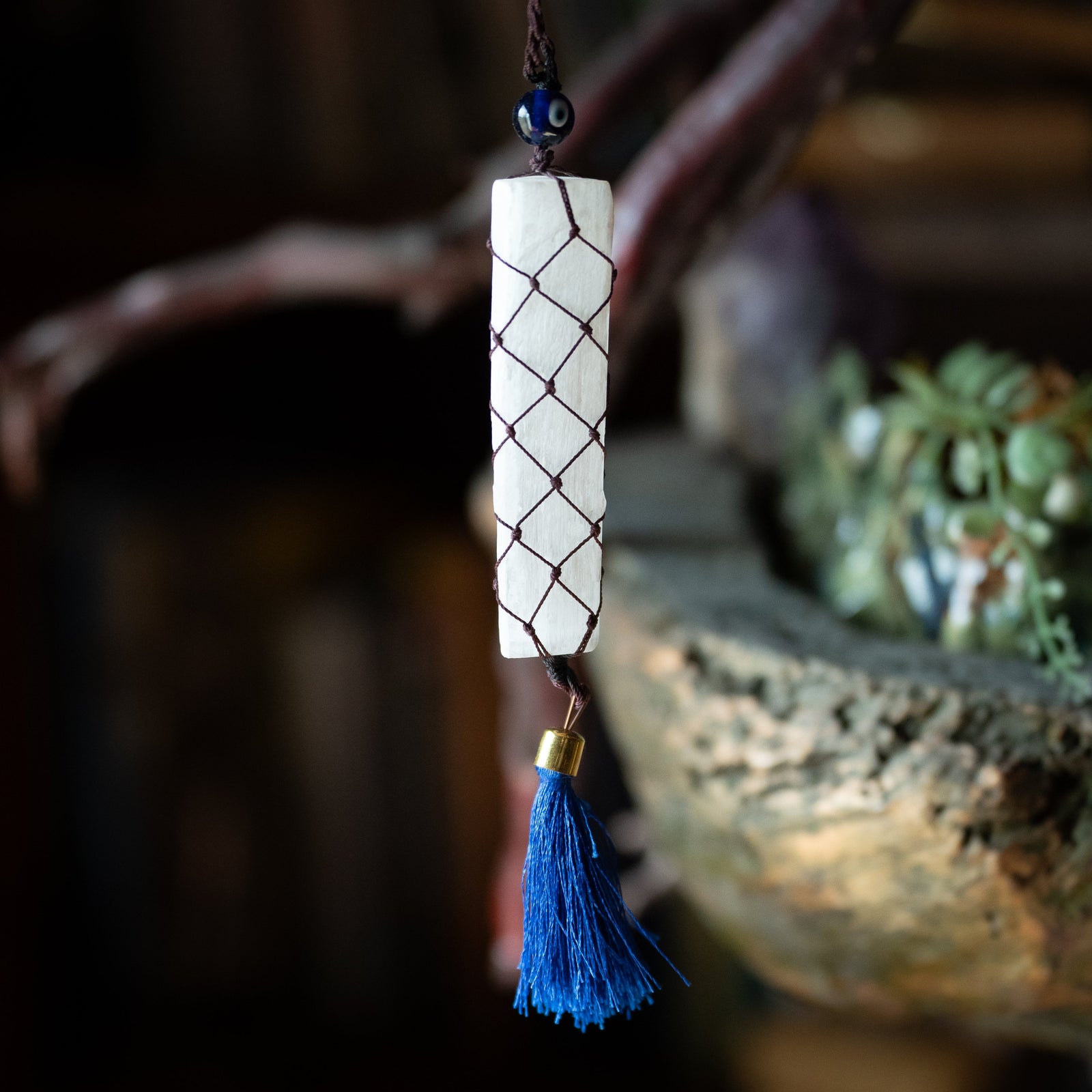 Hanging Selenite Protection Amulet