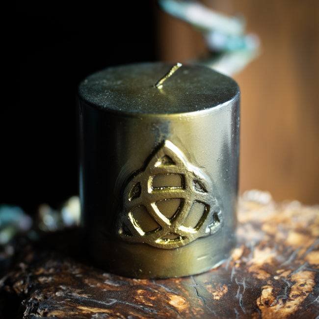Triquetra Carved Pillar Candle