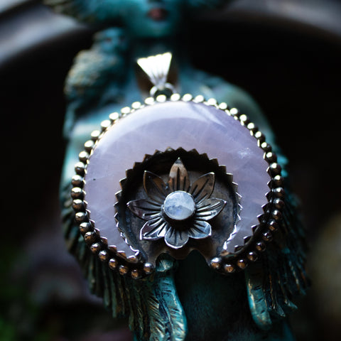 Mother of Pearl Rose Pendant
