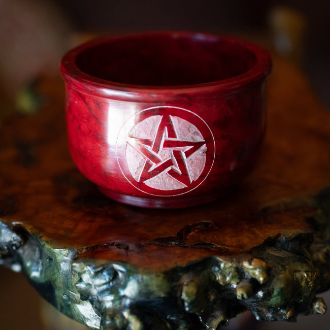 Red Pentacle Altar Bowl