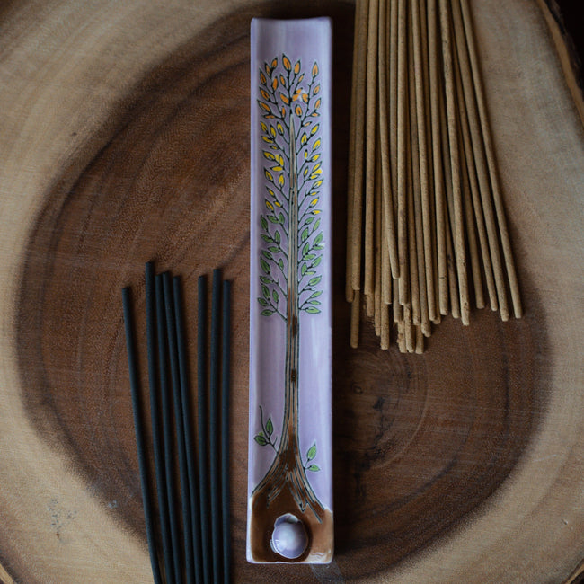 Tree of Life Ceramic Incense Holder