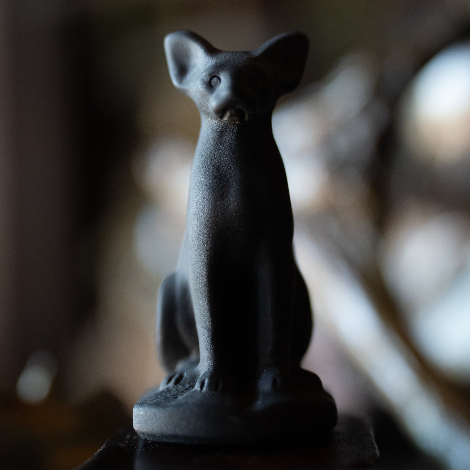 Carved Obsidian Bast