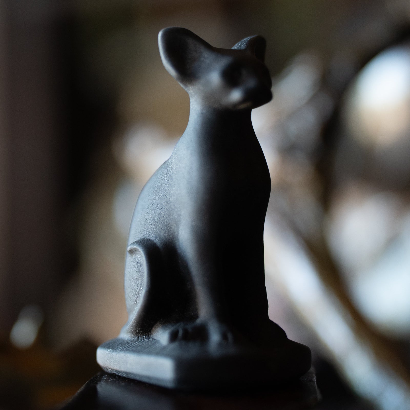 Carved Obsidian Bast