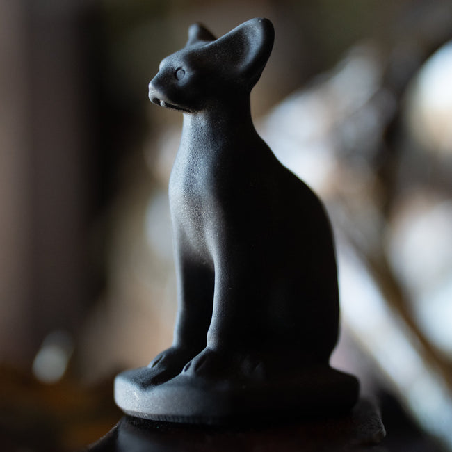 Carved Obsidian Bast