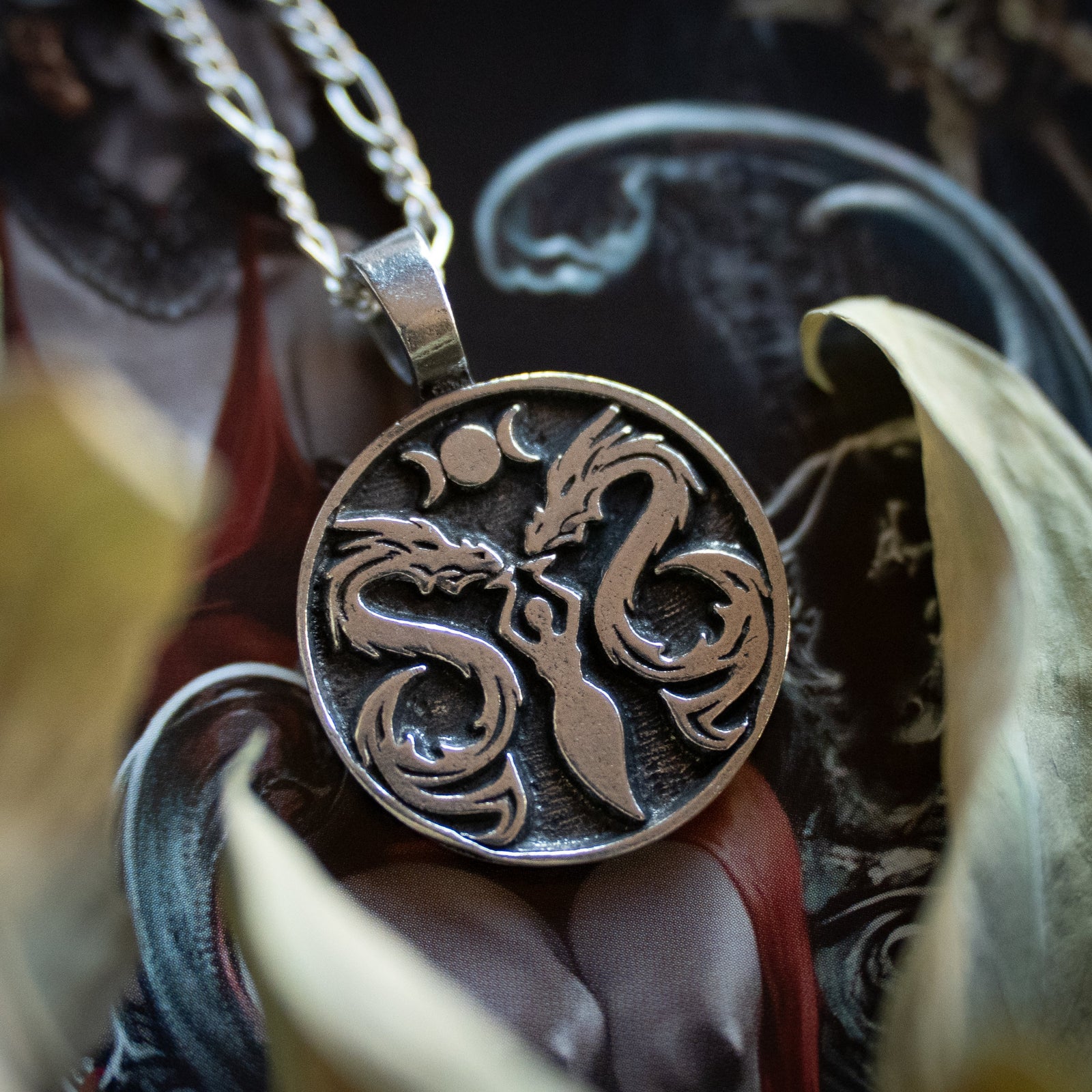 Lady & The Dragon Pendant w/ Chain