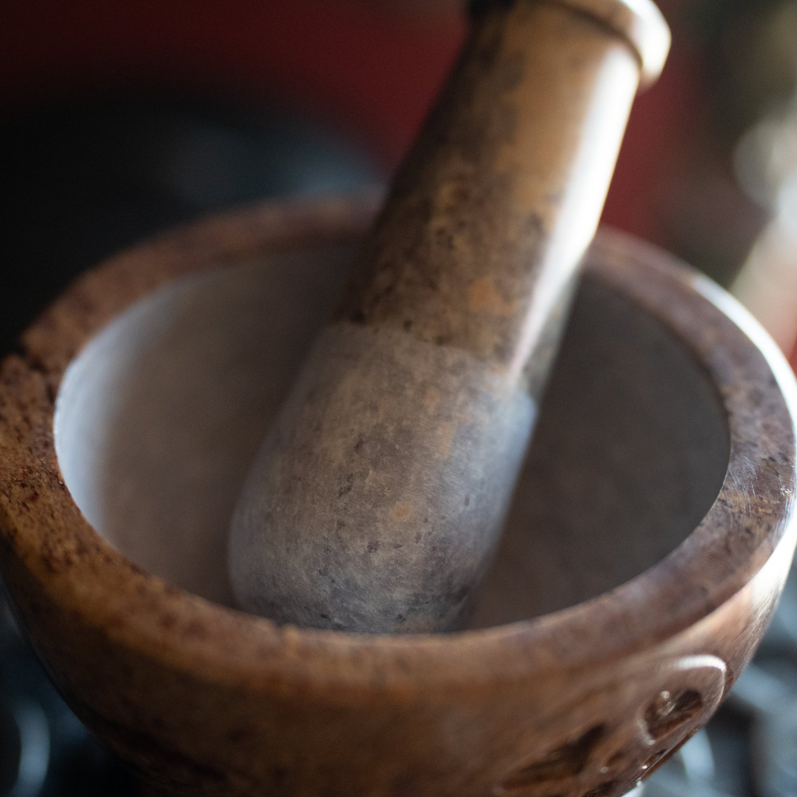 Pentacle Carved Mortar & Pestle