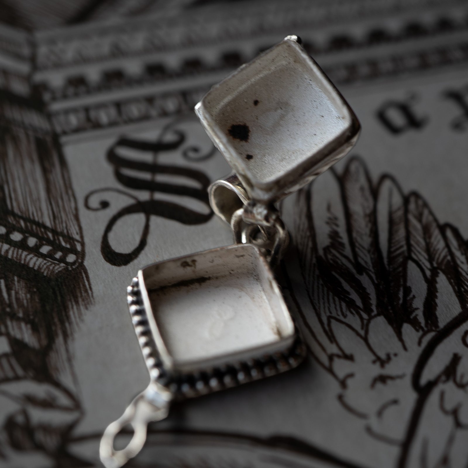 Silver Locket Pendant (Poison Box)(.925)