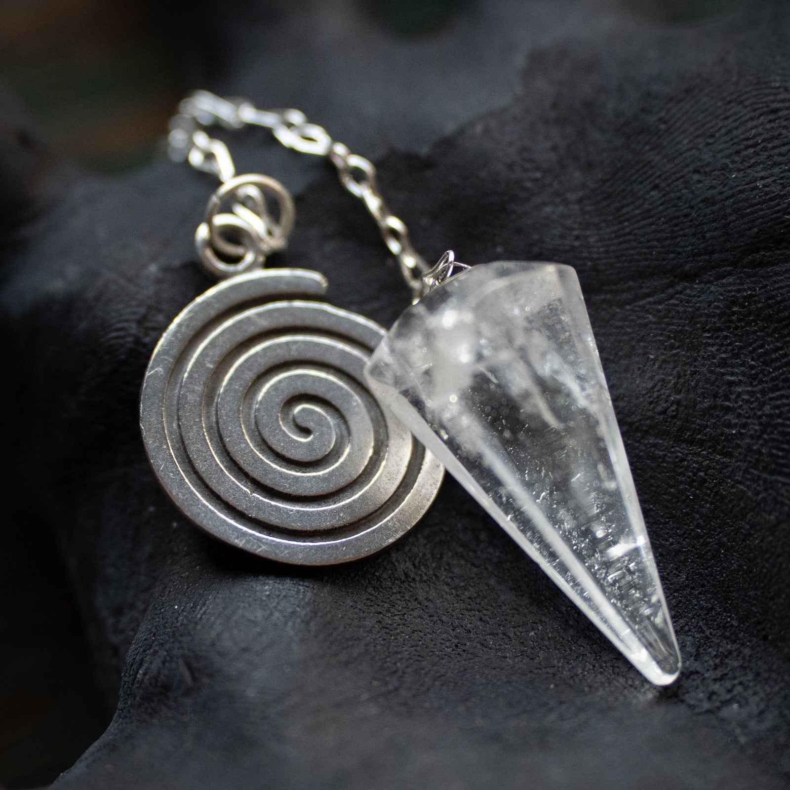 Sacred Spiral Quartz Pendulum