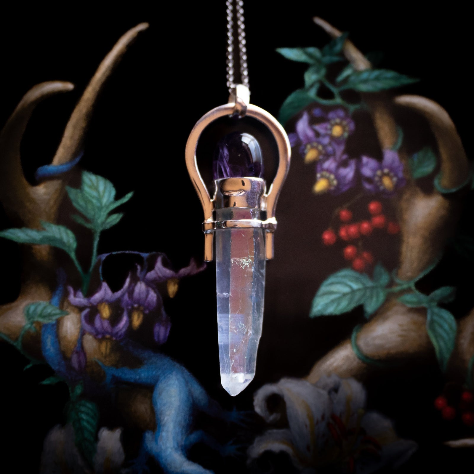 Amethyst & Angel Aura Pendant