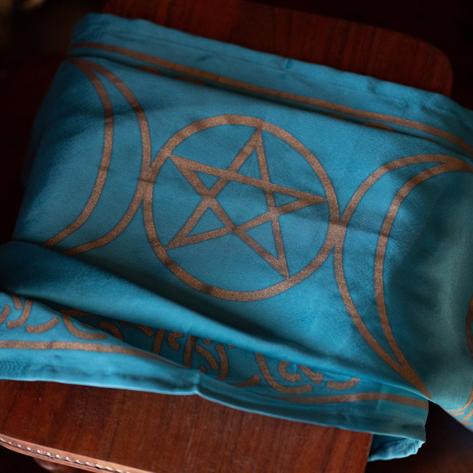 Triple Moon Pentacle Altar Cloth