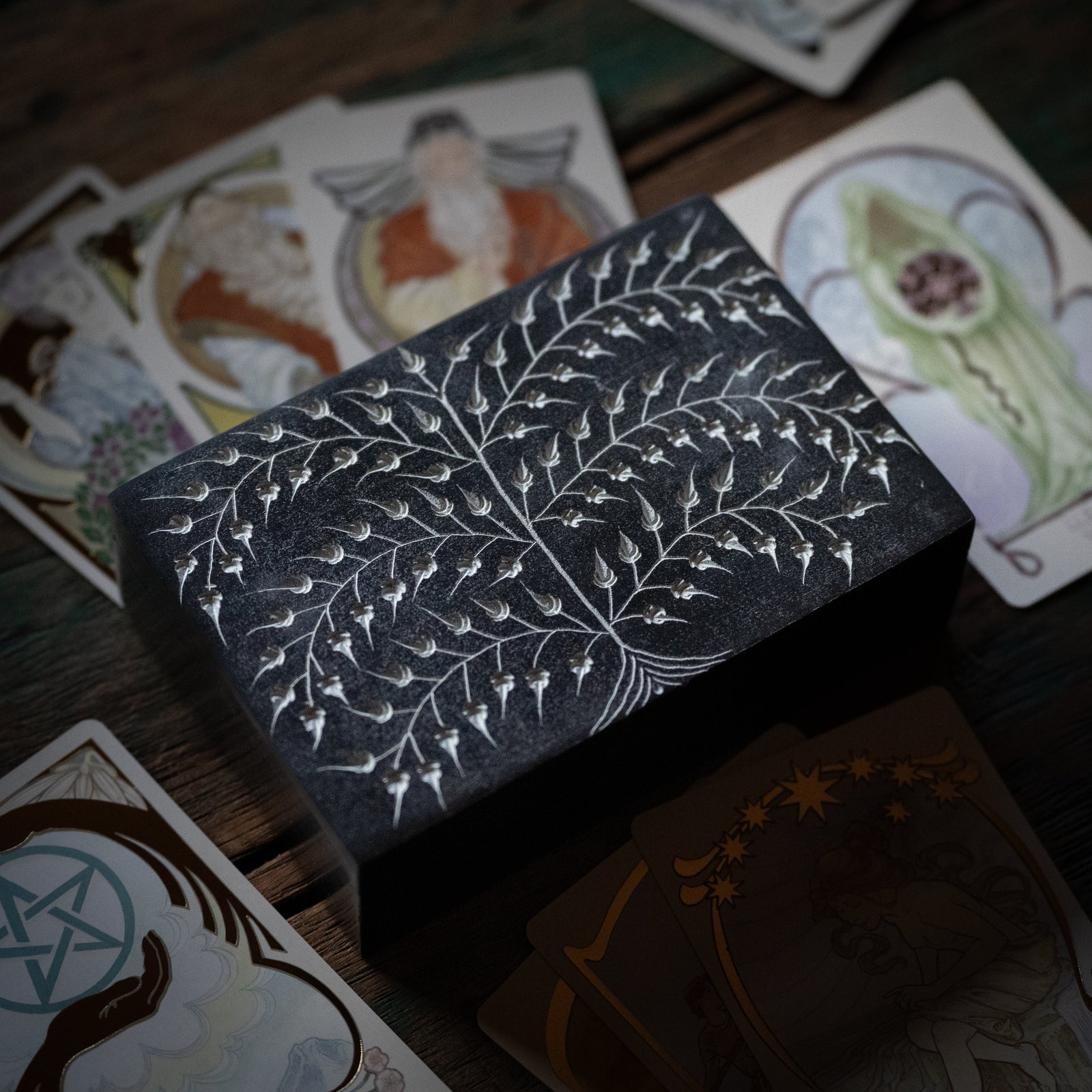 Tree of Life Black Stone Box