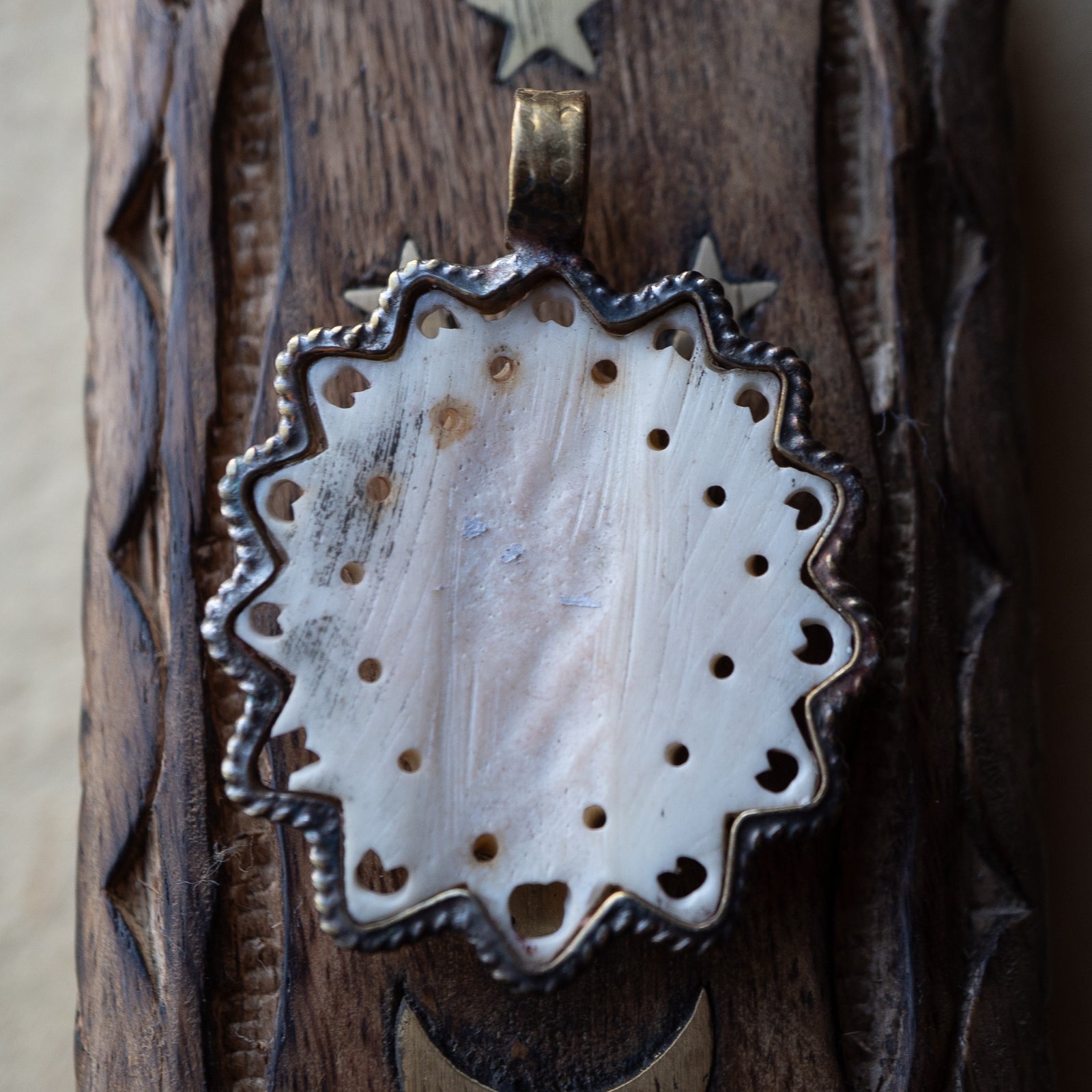 Carved Bone Ganesha Pendant