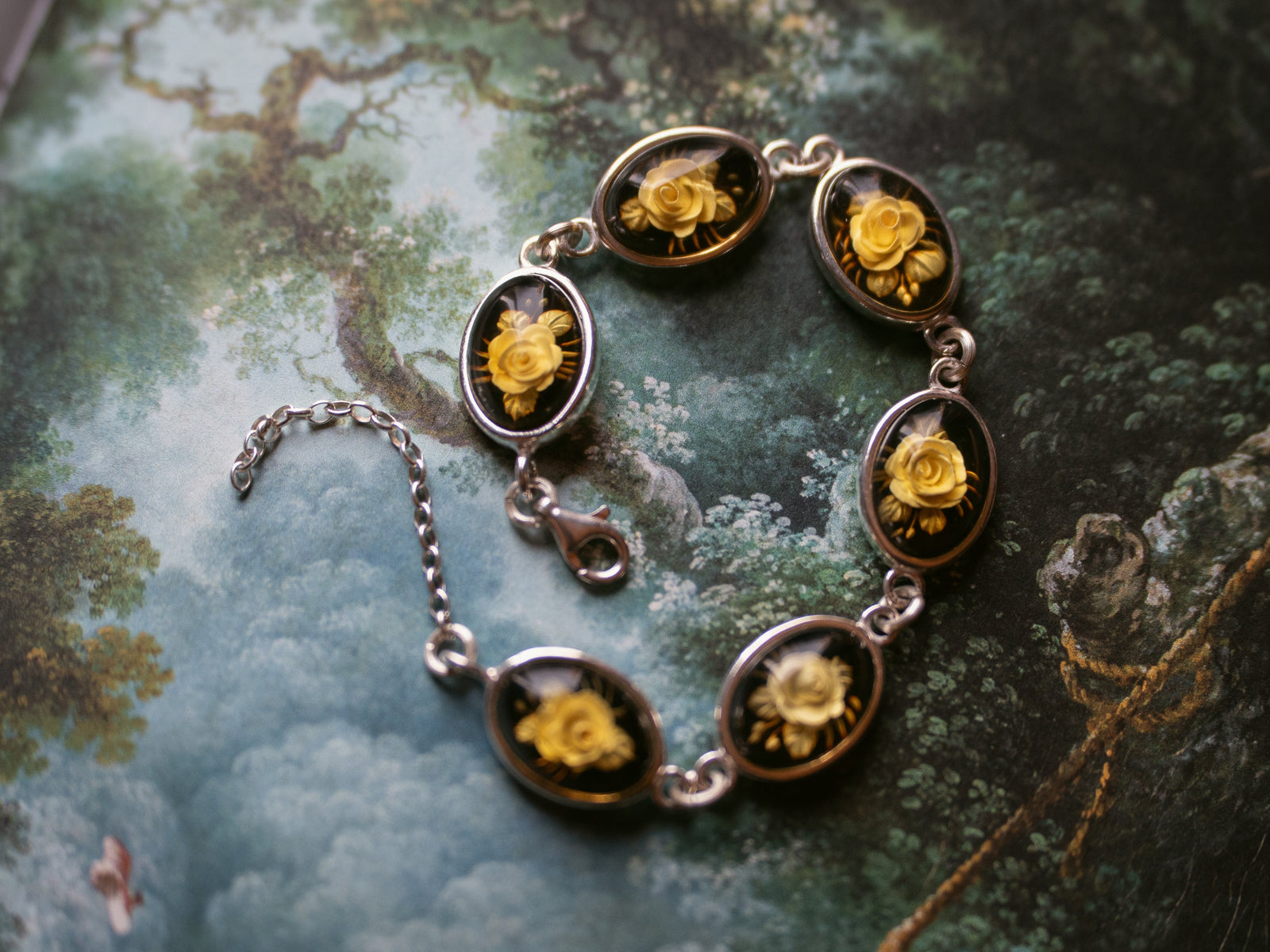 Carved Cameo Rose Bracelet