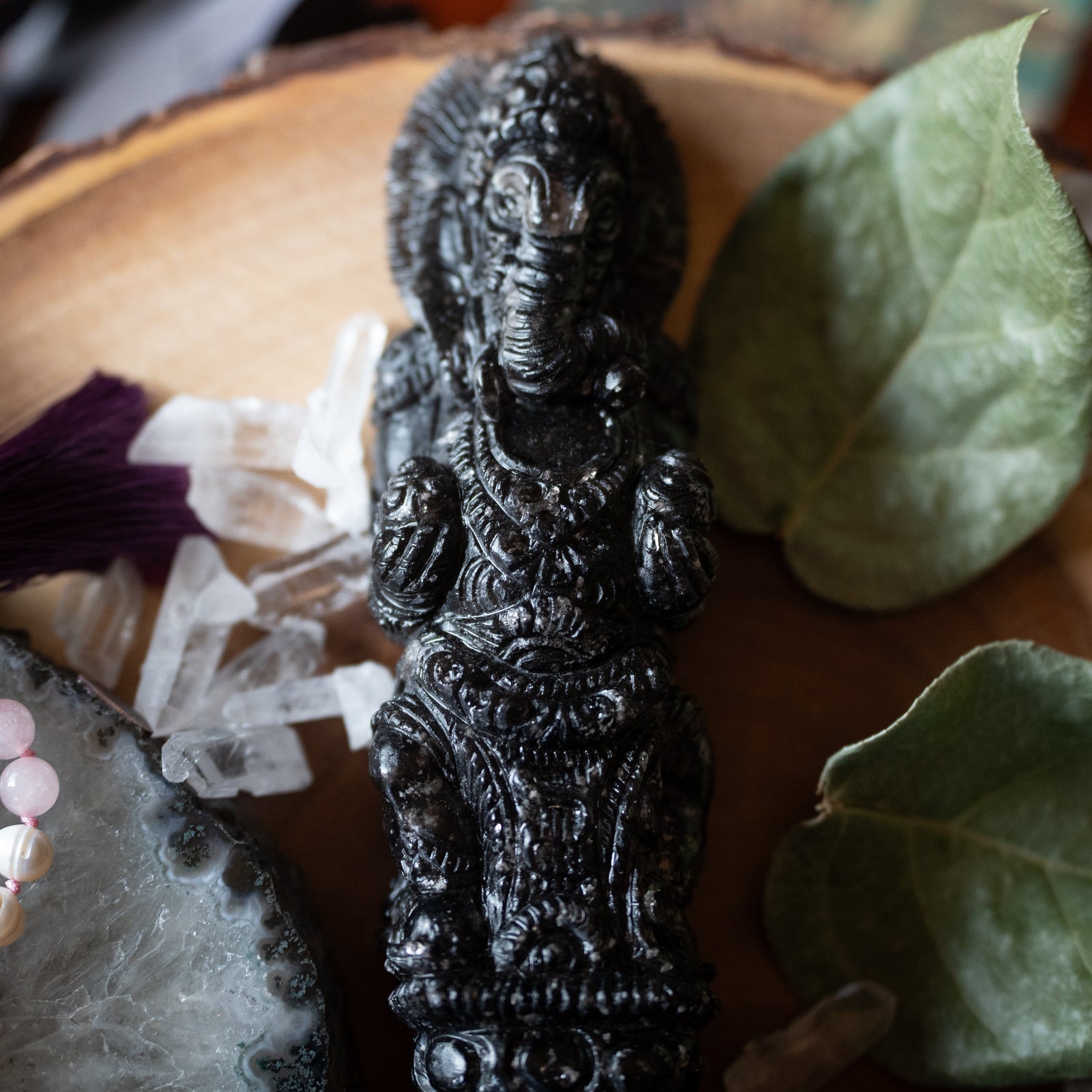 Snowflake Obsidian Ganesha Athame