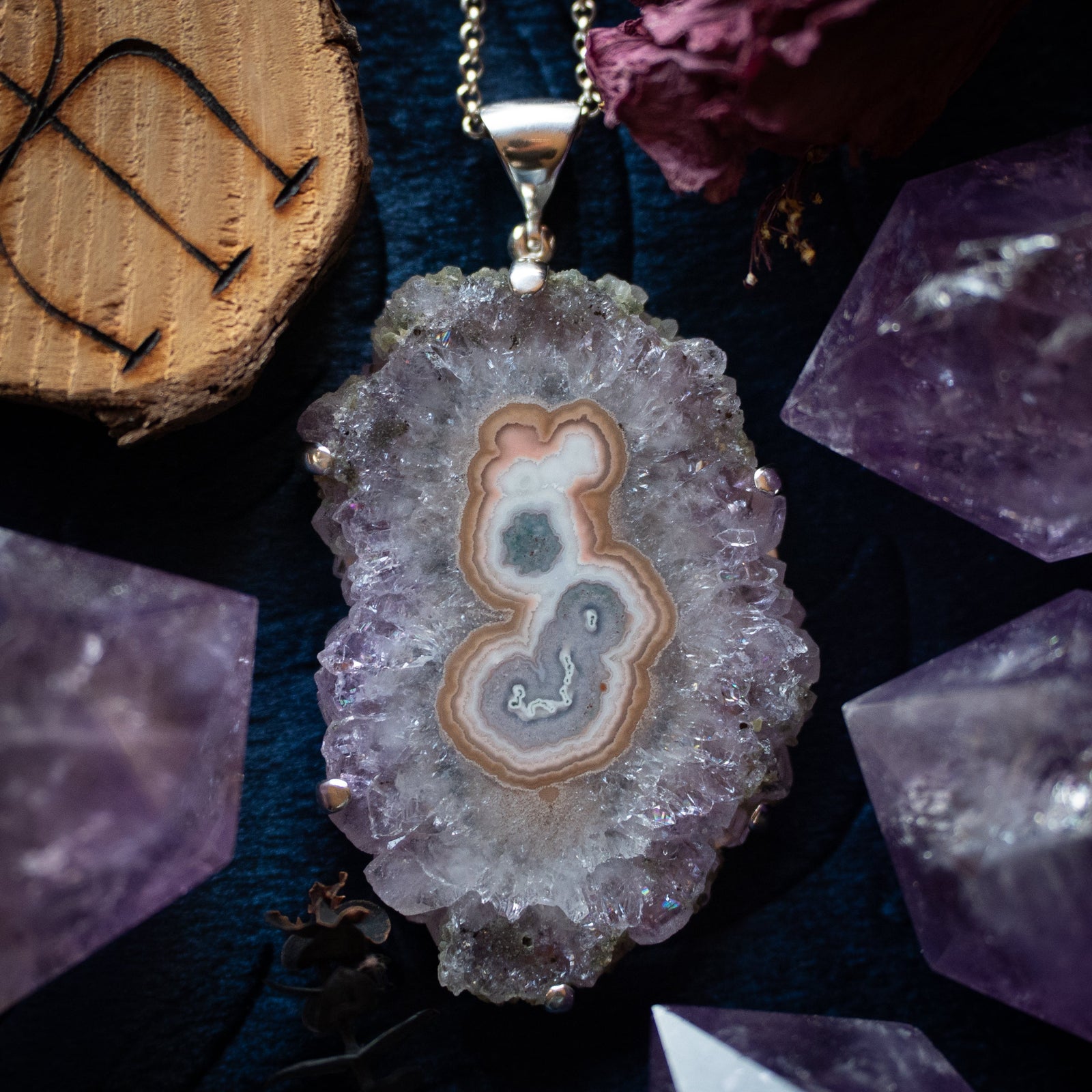 Amethyst Rose Pendant (.925)