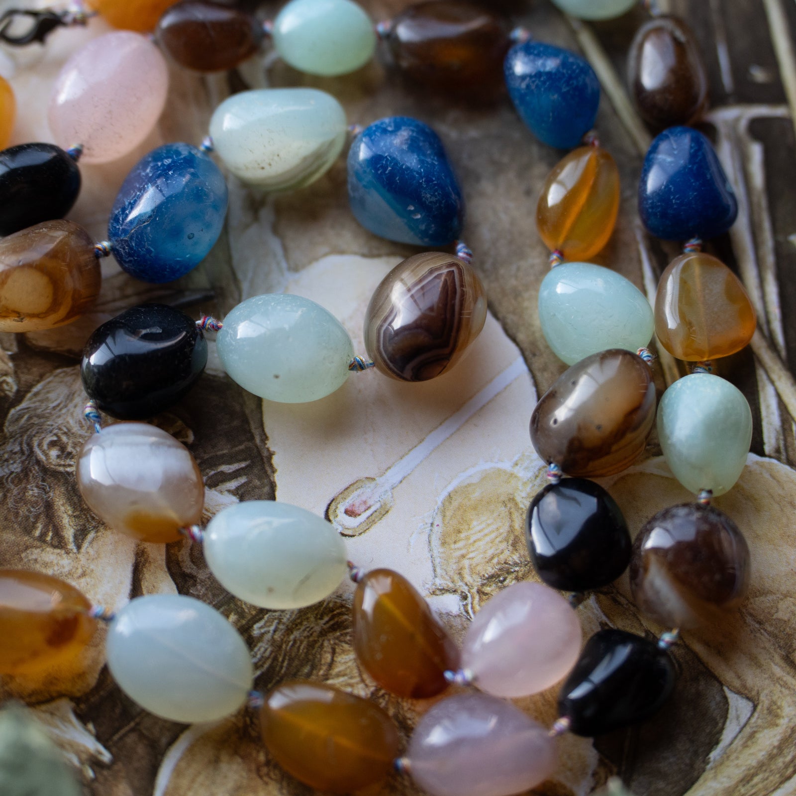 Multi-Tumbled Stone Necklace