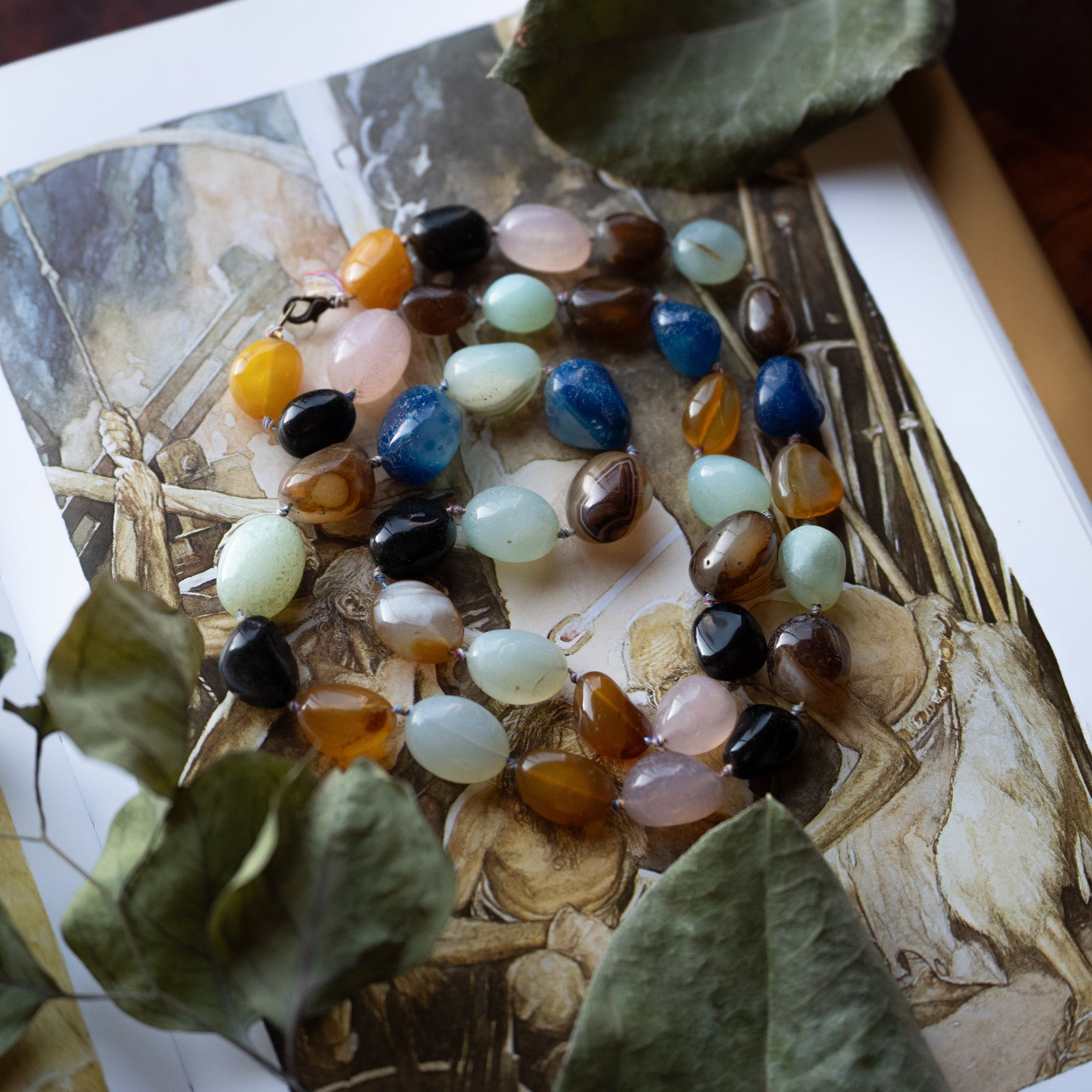 Multi-Tumbled Stone Necklace