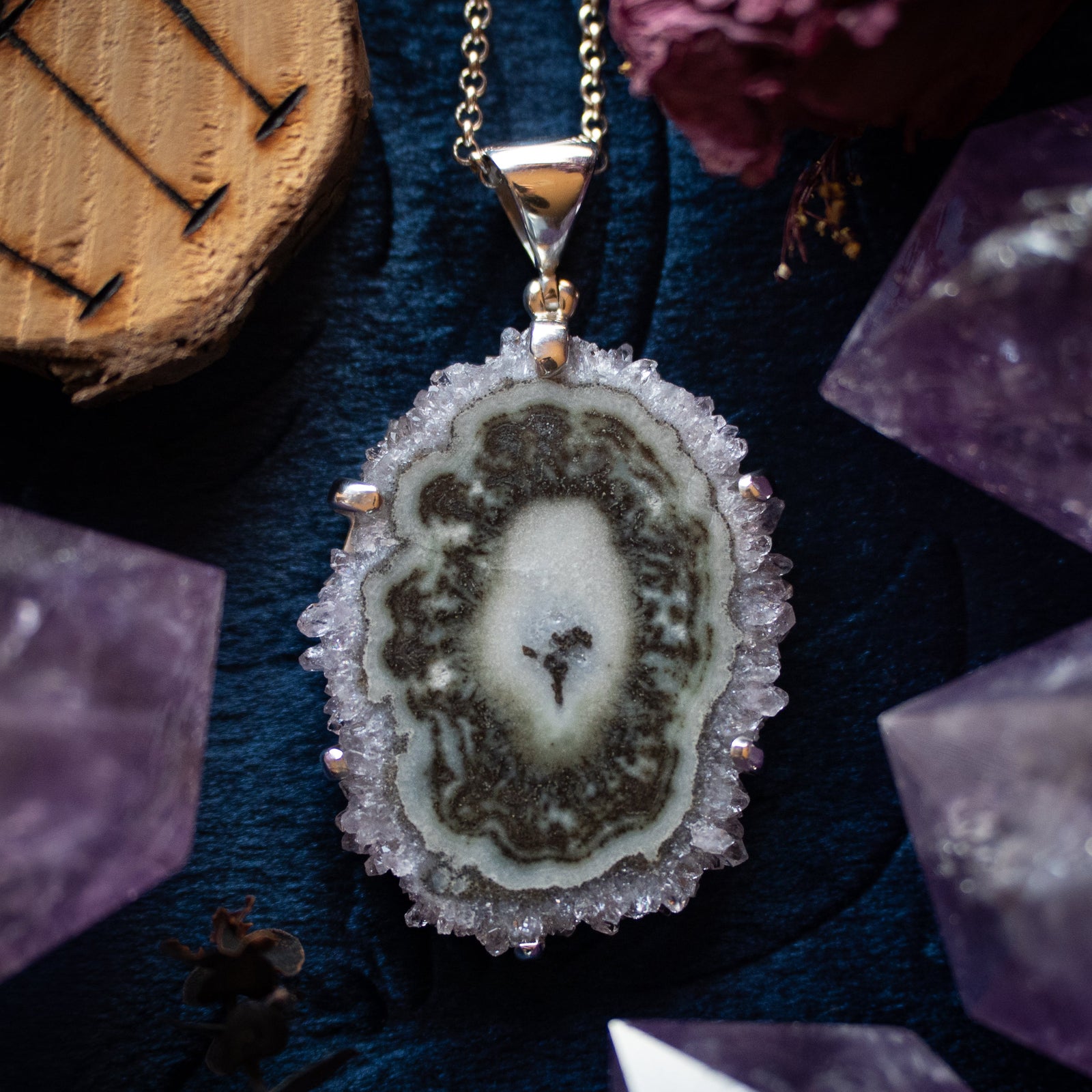 Amethyst Rose Pendant (.925)