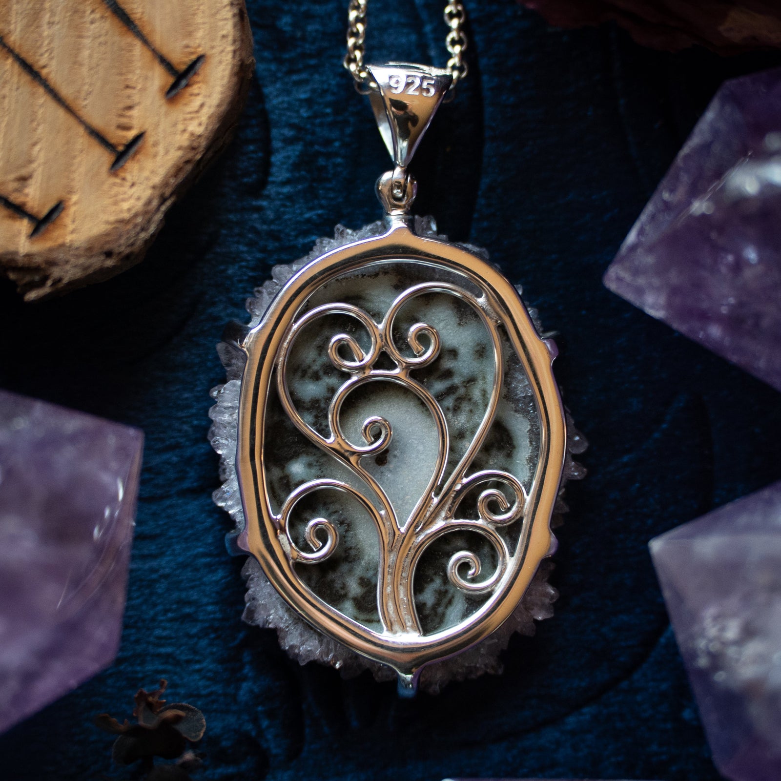 Amethyst Rose Pendant (.925)