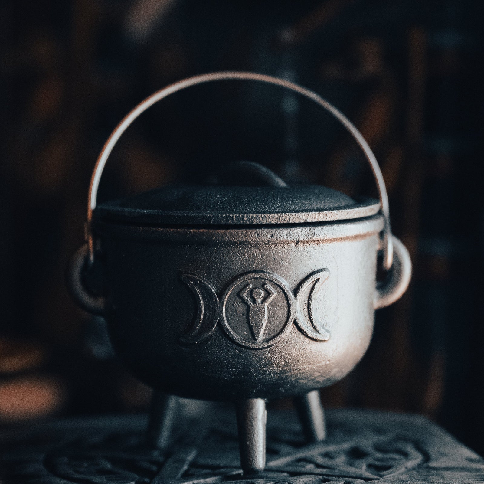Triple Moon Cast Iron Cauldron