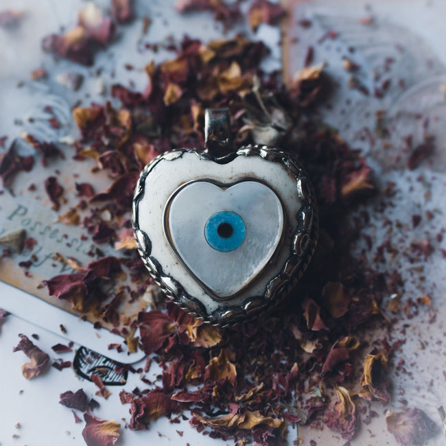 Evil Eye Heart Pendant