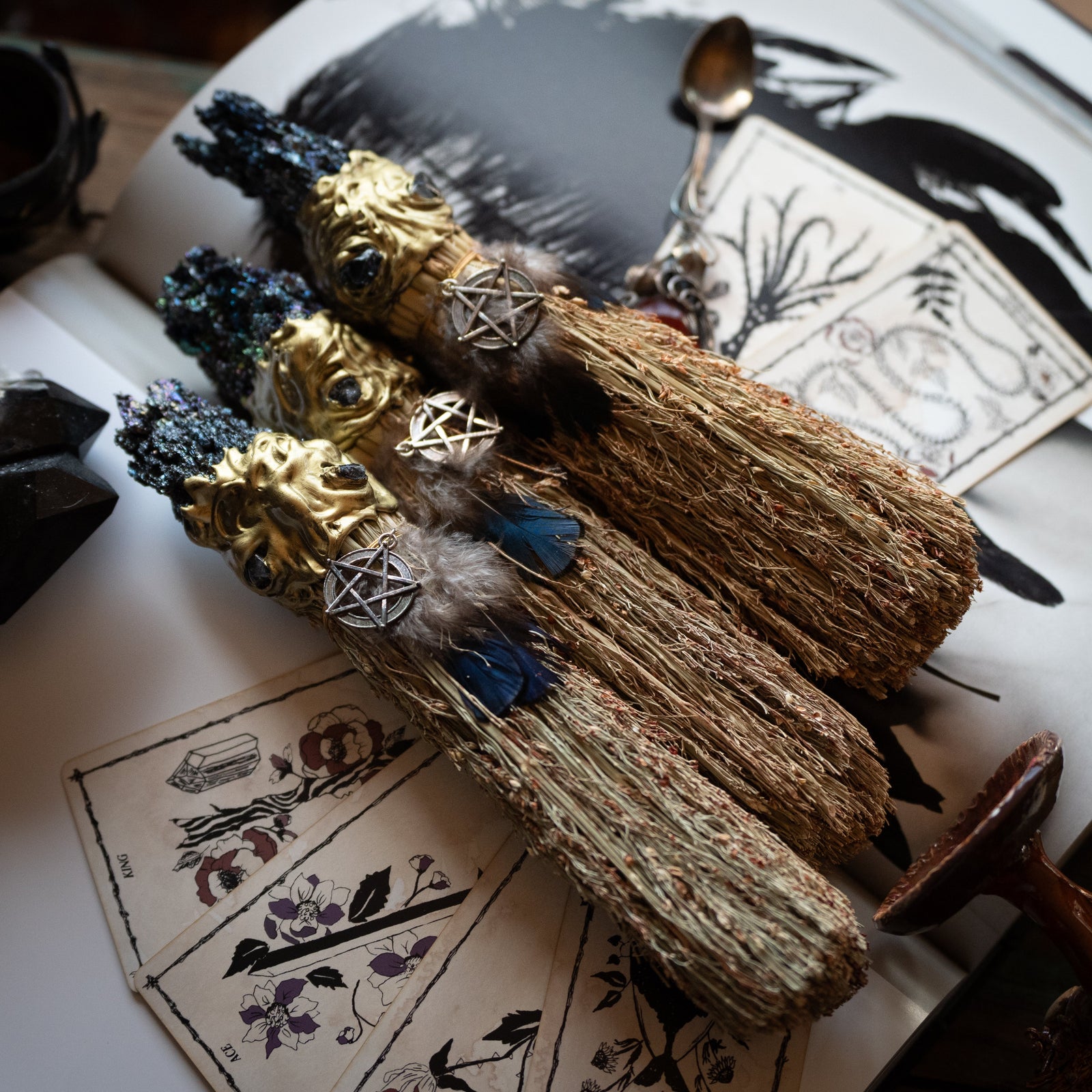 Rainbow Crystal/Pentagram Besom