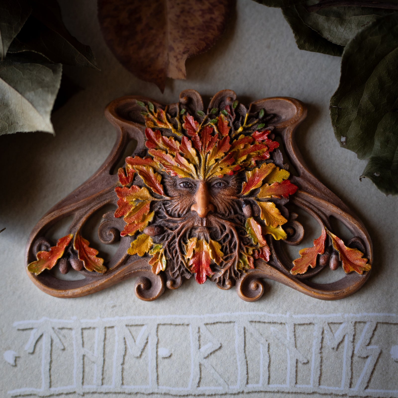 Maple Green Man Plaque