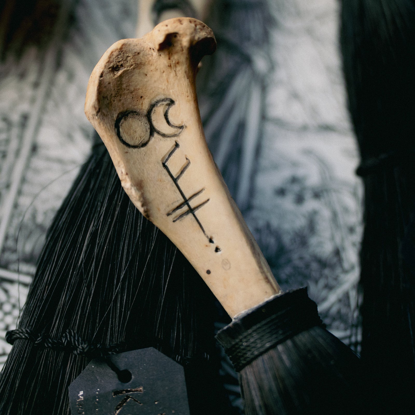 Lilith Altar Broom w/ Bone Handle