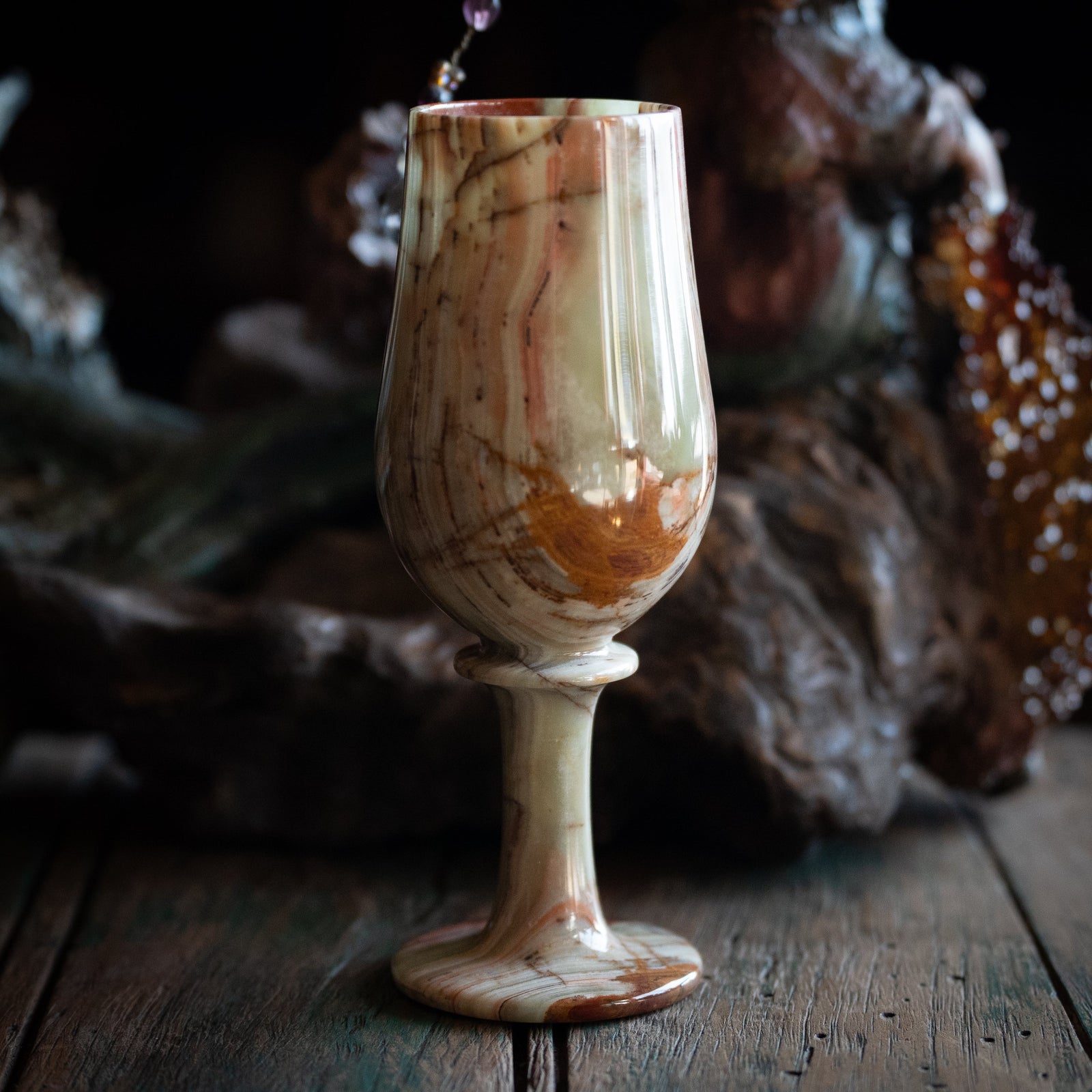 Large Carved Onyx Chalice