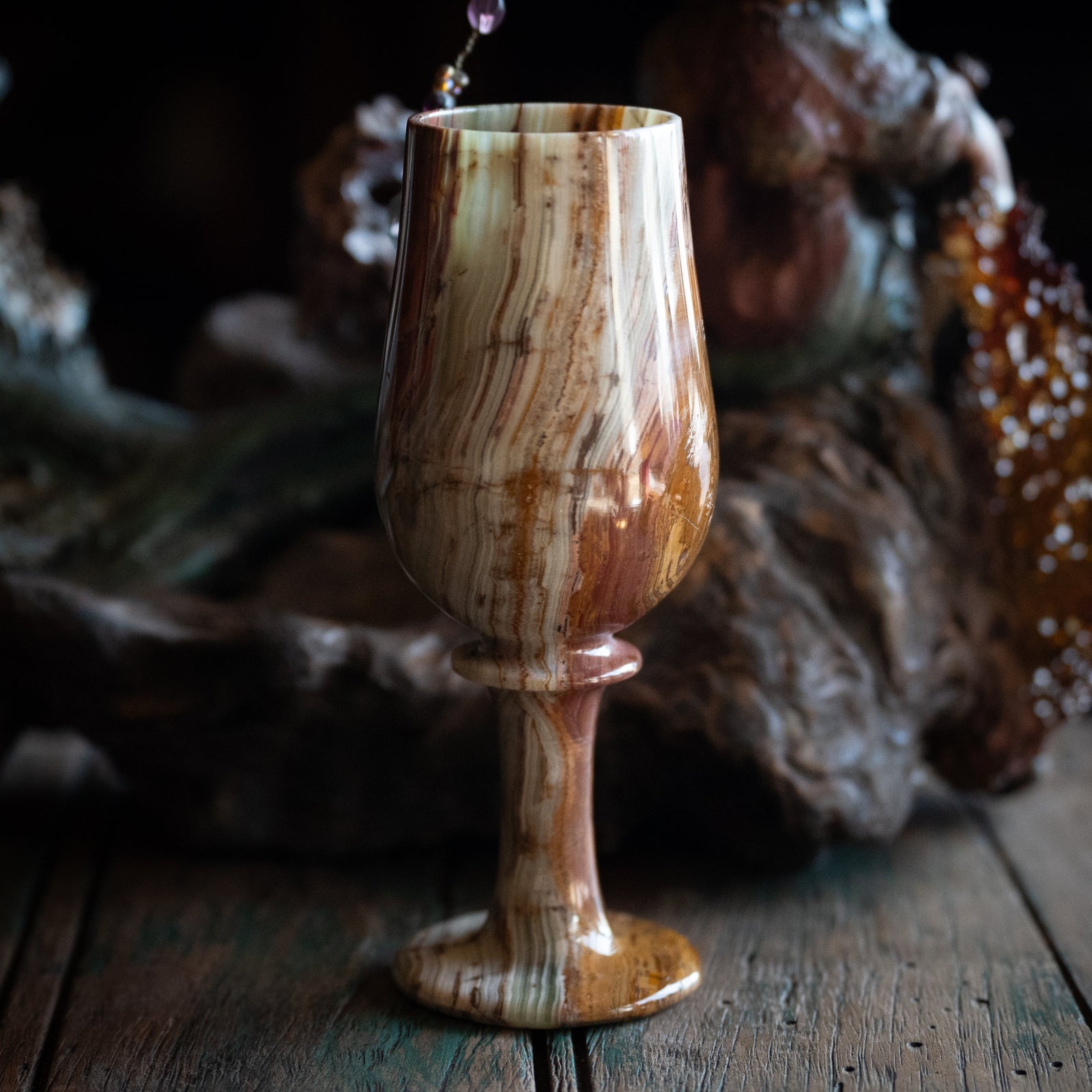 Large Carved Onyx Chalice