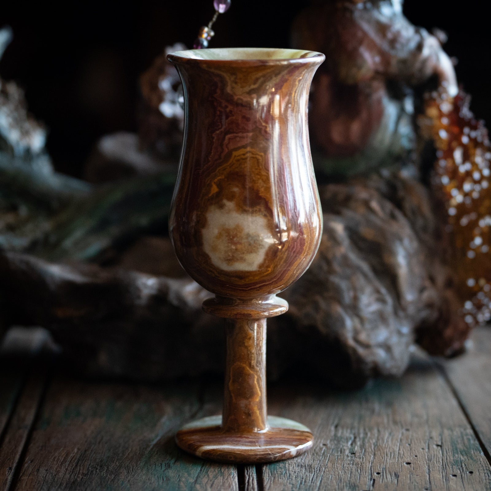 Large Carved Onyx Chalice