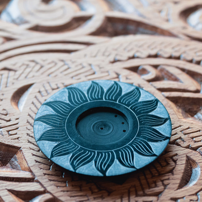 Carved Sun Incense Holder