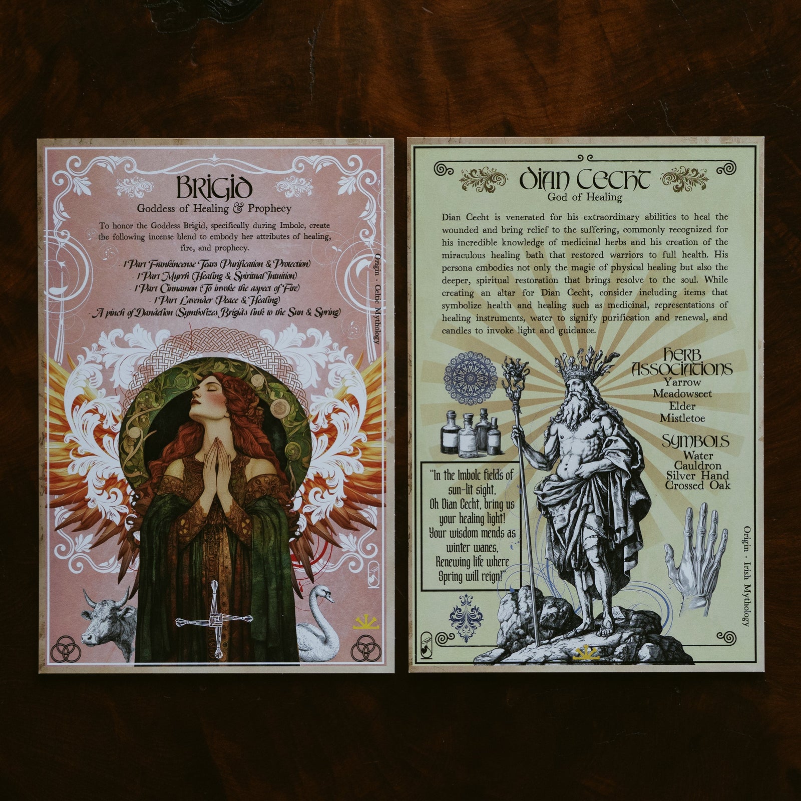 Dian Cecht & Brigid Book of Shadows Artwork Set