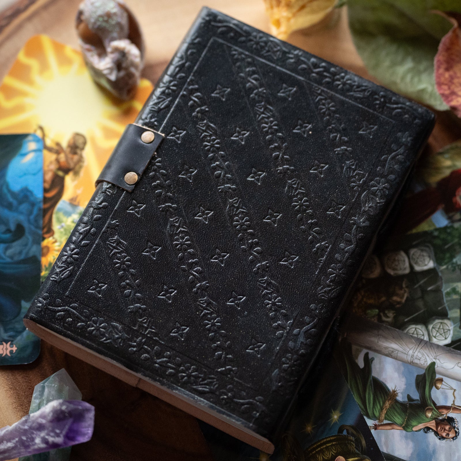 Triple Moon Leather Book of Shadows