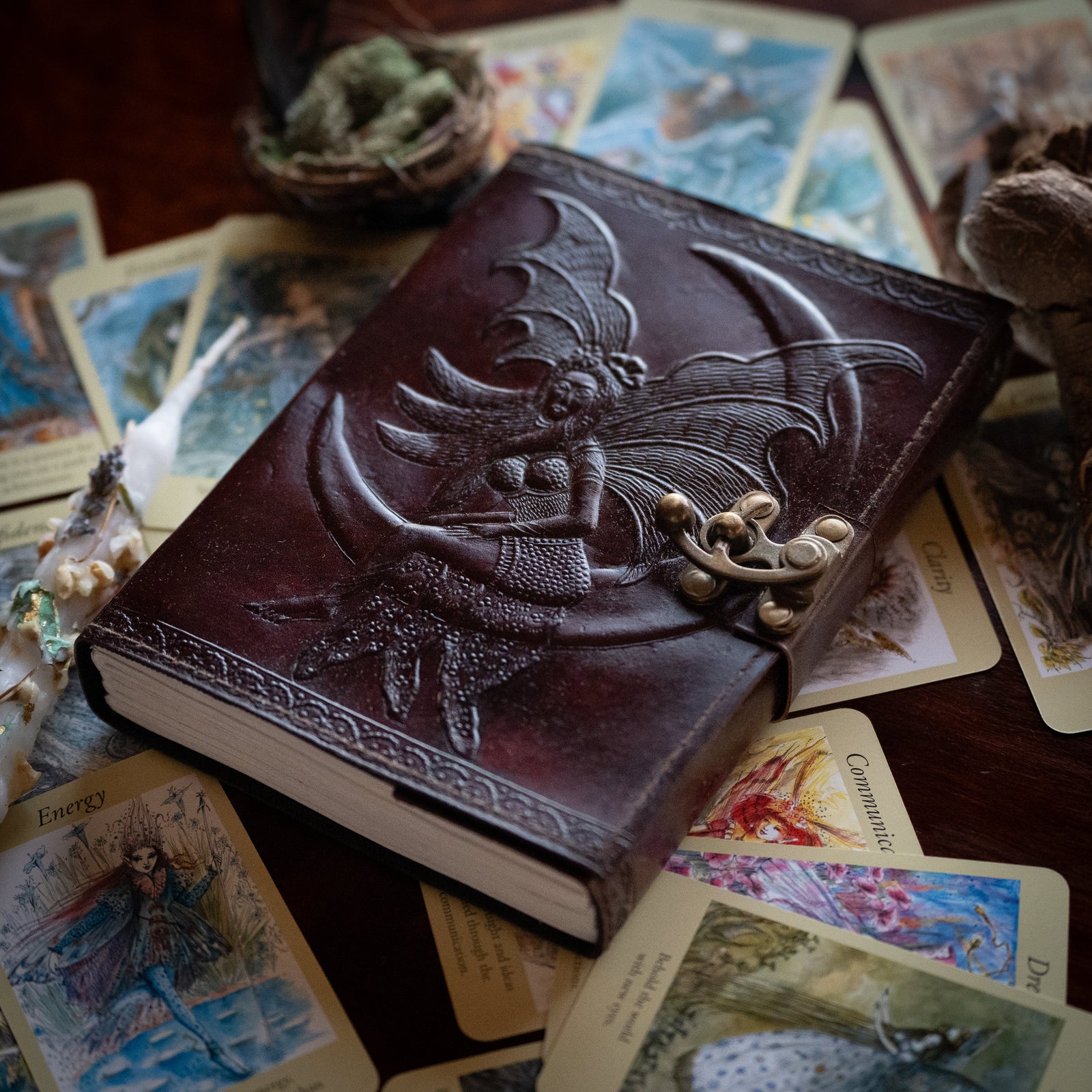 Fairy Moon Leather Book of Shadows