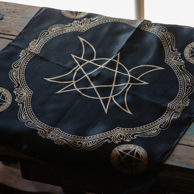 Triple Moon Pentagram Altar Cloth
