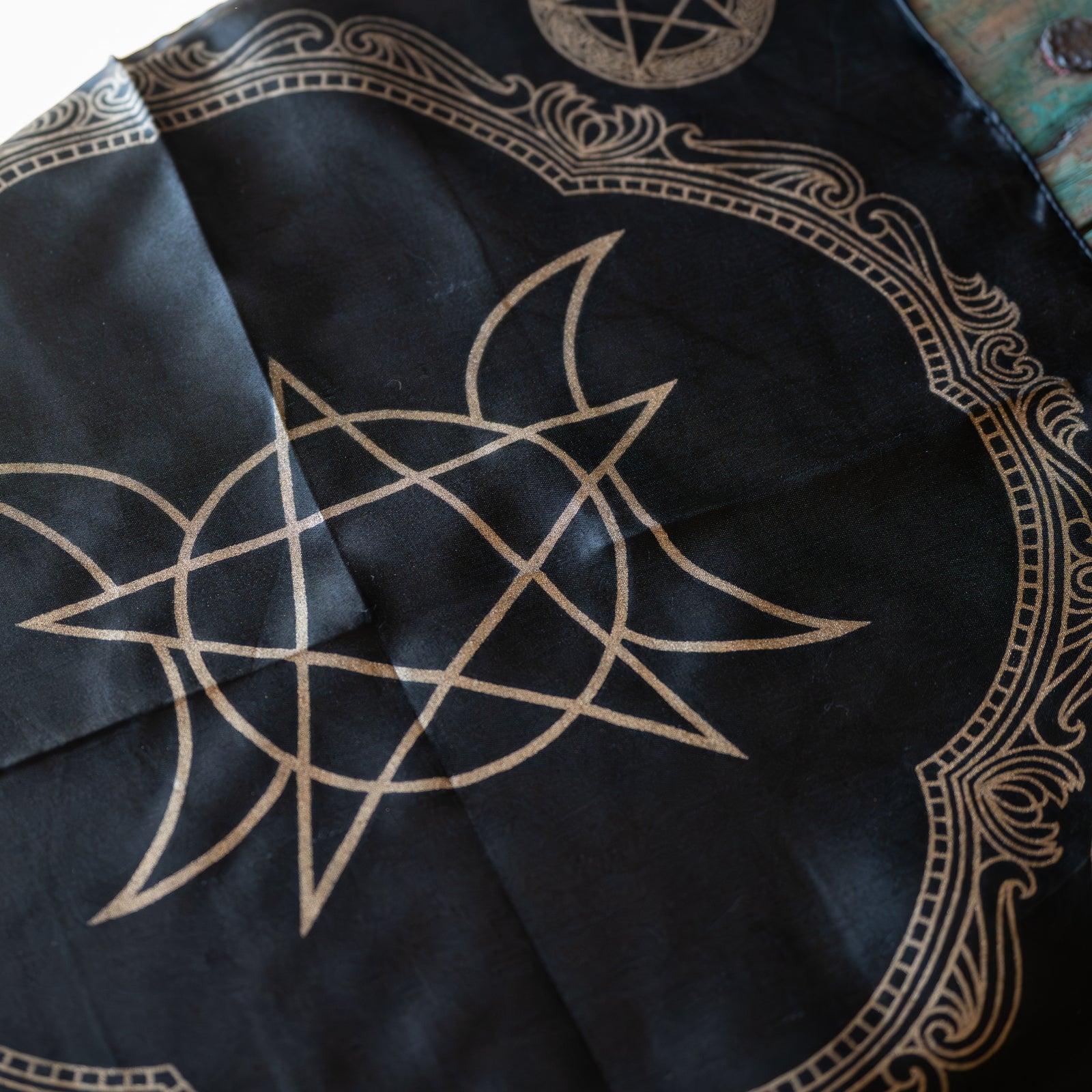 Triple Moon Pentagram Altar Cloth