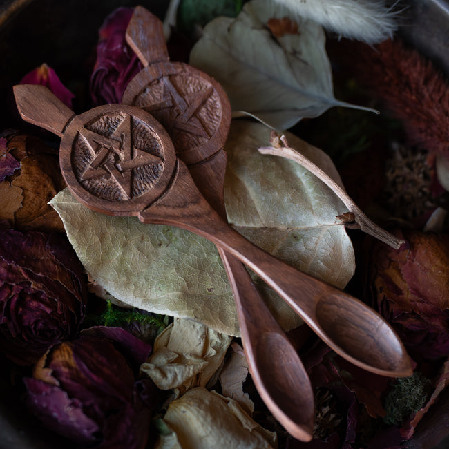 Pentacle Carved Altar Spoon