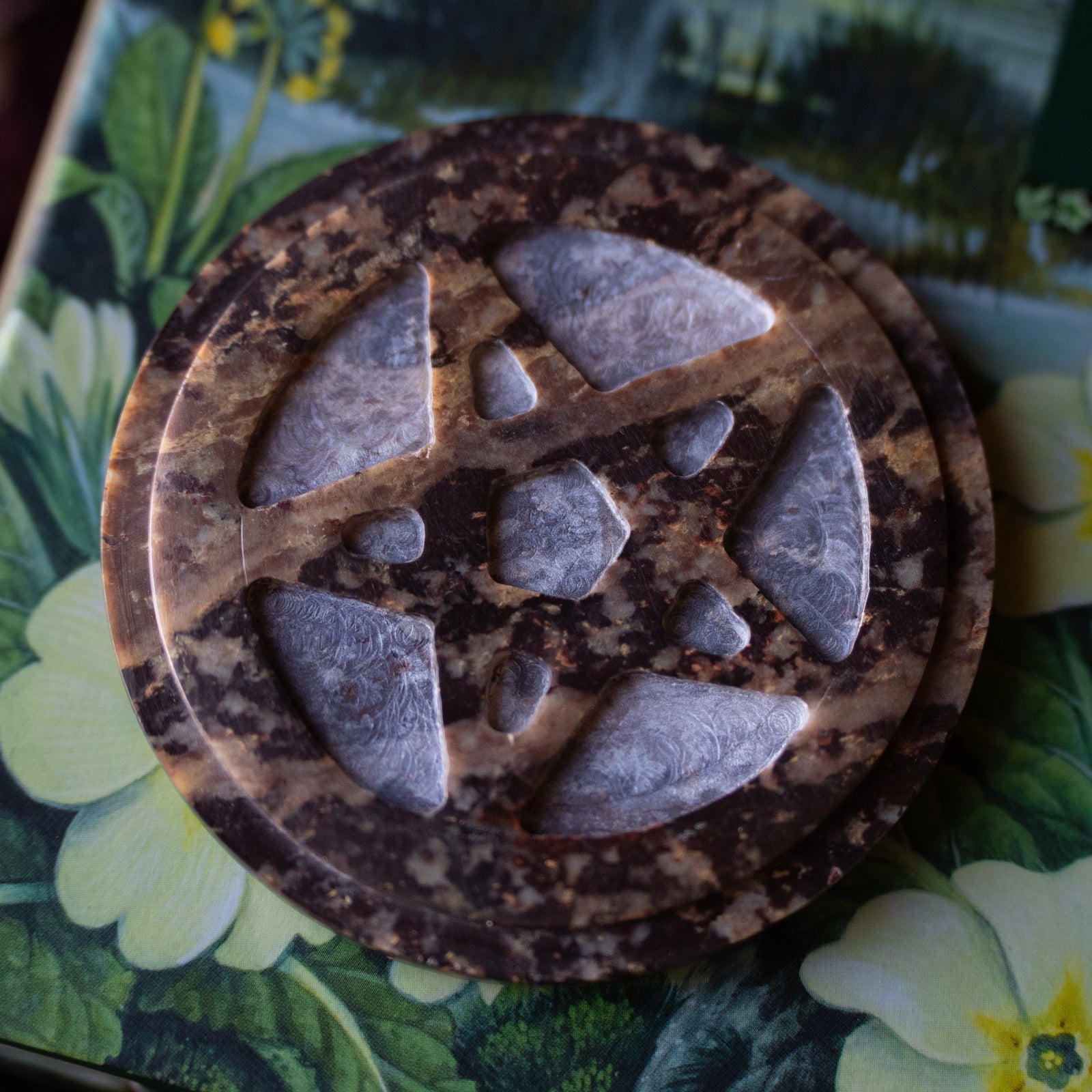 Soapstone Pentacle Altar Tile