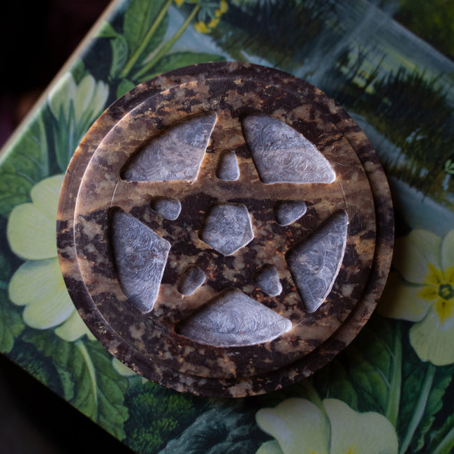 Soapstone Pentacle Altar Tile