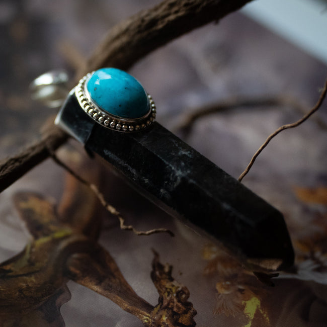 Turquoise & Smokey Quartz Pendant