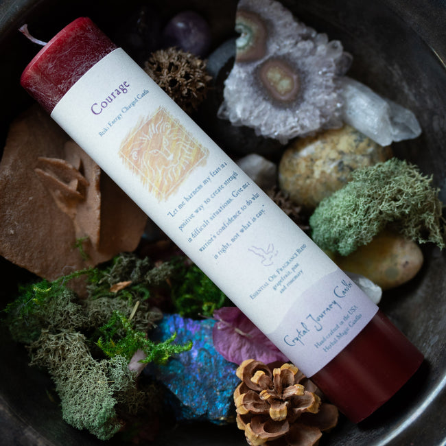 7" Reiki Herbal Candle - Courage