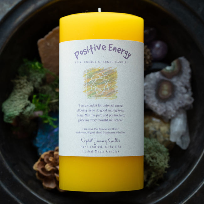 Large Reiki Herbal Candle - Positive Energy