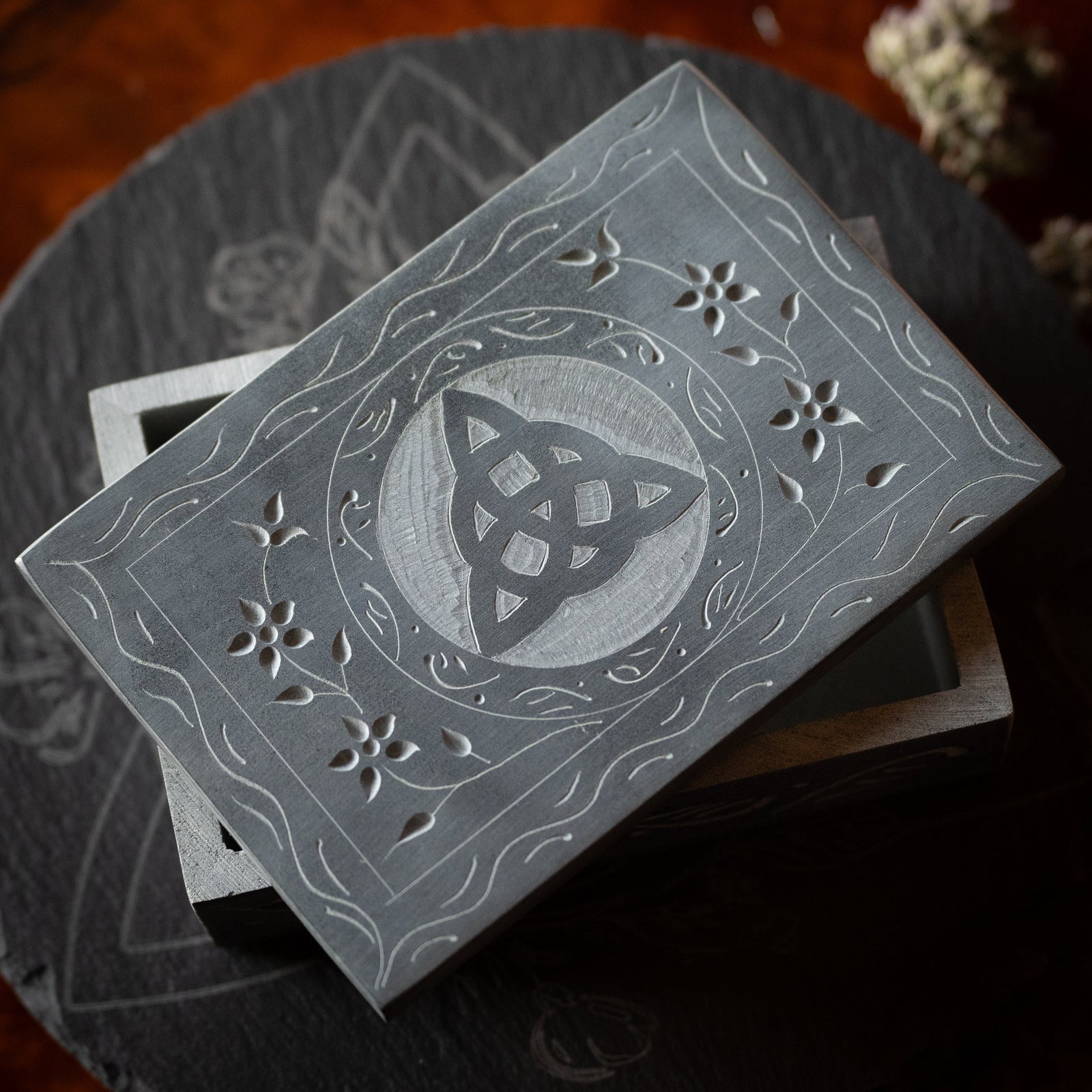 Carved Triquetra Box (Soapstone)