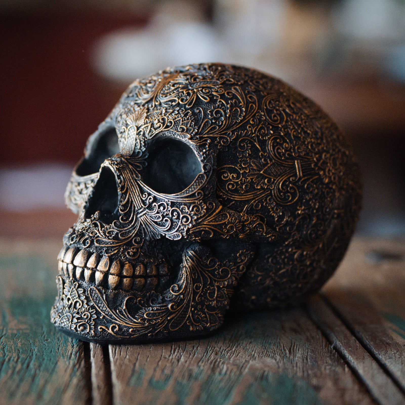 Hand-Painted Skull (Statue)