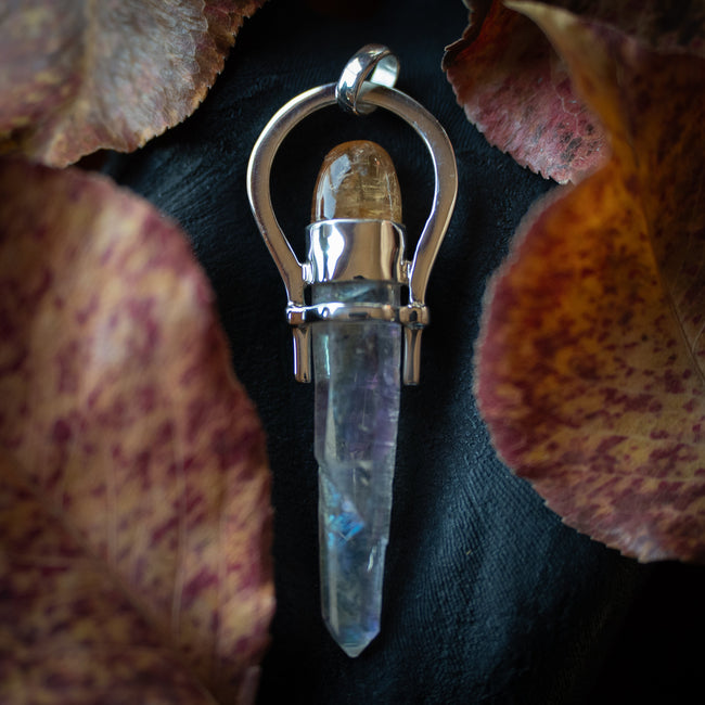 Citrine & Angel Aura Quartz Pendant