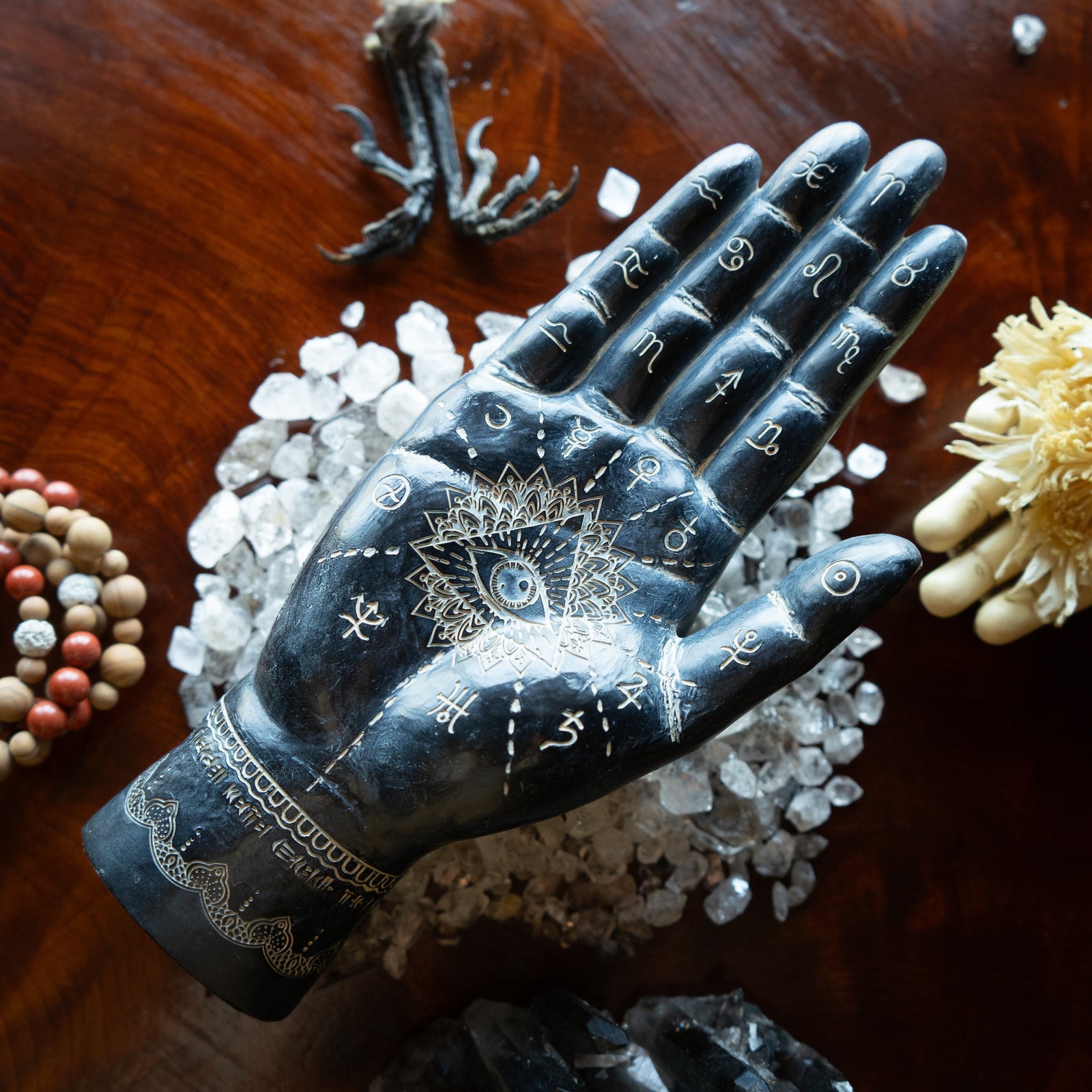Mystic Hamsa Hand (Black Polystone)