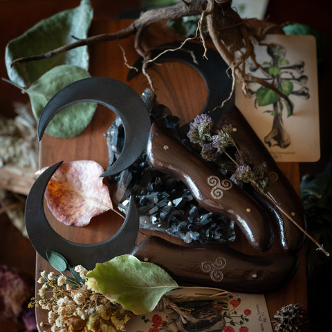 Black Stone Pentacle Mortar & Pestle